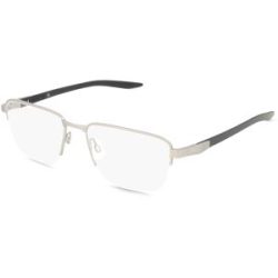 Kering Eyewear Spa Puma PU0456O Unisex-Brille inkl. Gläser Vollrand Quadratisch Metall-Gestell 57/18/145, Grau