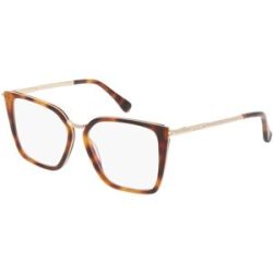 Marcolin Deutschland GmbH Max Mara MM5151-B Damen-Blaulichtfilterbrille ohne Sehstärke Vollrand Quadratisch Metall-Gestell, Havanna