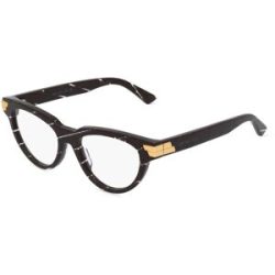 Kering Eyewear Spa Bottega Veneta BV1106O Damen-Brille inkl. Gläser Vollrand Butterfly Kunststoff-Gestell 52/18/140, Braun