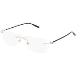 Kering Eyewear Spa Montblanc MB0431O Herren-Brille inkl. Gläser Randlos Eckig Metall-Gestell 53/19/145, Silber
