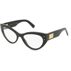 Luxottica Fashion Brillen Vertriebs GmbH Dolce&Gabbana DG3403 Damen-Brille inkl. Gläser Vollrand Cat Eye Acetat-Gestell 54/18/140, Schwarz