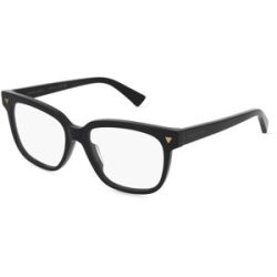 Kering Eyewear Spa Bottega Veneta  BV1257O Unisex-Brille inkl. Gläser Vollrand Quadratisch Acetat-Gestell 53/16/145, Schwarz