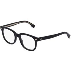 Safilo GmbH Boss 1444/N Herren-Brille inkl. Gläser Vollrand Quadratisch Acetat-Gestell 52/20/145, Schwarz