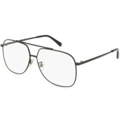 Thélios Stella McCartney SC50038U Unisex-Brille inkl. Gläser Vollrand Pilot Metall-Gestell 59/12/140, Schwarz