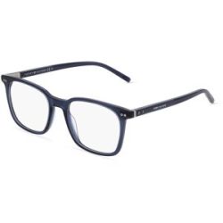 Safilo SpA Tommy Hilfiger TH1942 Herren-Brille inkl. Gläser Vollrand Quadratisch Acetat-Gestell 52/19/150, Blau