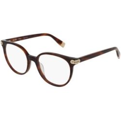 DE RIGO Vision D.A.CH. GmbH Furla VFUA97 Damen-Brille inkl. Gläser Vollrand Panto Kunststoff-Gestell 51/18/140, Havanna