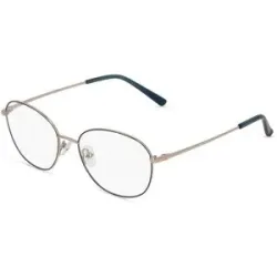 Billion Excel Optical Manufactory Co. Ltd. Fielmann BE 014 FA Damen-Brille inkl. Gläser Vollrand Panto Edelstahl-Gestell 53/17/140, Blau