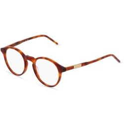 Kering Eyewear Spa Gucci GG1160O Unisex-Brille inkl. Gläser Vollrand Panto Kunststoff-Gestell 48/20/145, Havanna