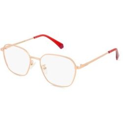 Safilo GmbH Polaroid PLD D437/G Damen-Brille inkl. Gläser Vollrand Panto Metall-Gestell 53/17/145, Gold