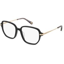 Kering Eyewear Spa Chloé CH0218OA Unisex-Brille inkl. Gläser Vollrand Quadratisch Acetat-Gestell 55/18/145, Schwarz