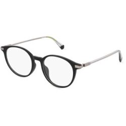 Safilo GmbH Polaroid PLD D461/G Unisex-Brille inkl. Gläser Vollrand Rund Kunststoff-Gestell 50/18/145, Schwarz
