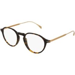 Safilo GmbH David Beckham DB 1105 Herren-Brille inkl. Gläser Vollrand Rund Acetat-Gestell 49/20/150, Gold
