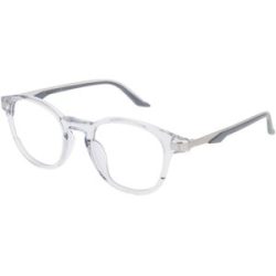 Kering Eyewear Spa Puma PU0412O Unisex-Brille inkl. Gläser Vollrand Quadratisch Acetat-Gestell 49/21/145, Grau
