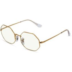 Luxottica Fashion Brillen Vertriebs GmbH Ray-Ban RB 1972 OCTAGON BL Unisex-Blaulichtfilterbrille ohne Sehstärke Vollrand Geometrisch Metall-Gestell, Gold
