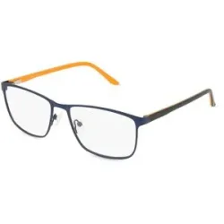 Wenzhou Olive Optical Co., Ltd Fielmann OL 027 FLEX CL ERIK Herren-Brille inkl. Gläser Vollrand Quadratisch Edelstahl-Gestell 55/17/145, Blau
