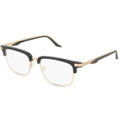 Kering Eyewear Spa Puma PU0411O Unisex-Brille inkl. Gläser Vollrand Quadratisch Kunststoff-Gestell 52/18/145, Schwarz