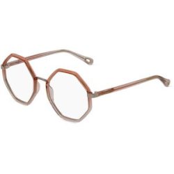 Kering Eyewear Spa Chloé CH0132O Unisex-Brille inkl. Gläser Vollrand Geometrisch Acetat-Gestell 53/20/140, Orange