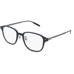 Kering Eyewear Spa Montblanc MB0466OA Herren-Brille inkl. Gläser Vollrand Geometrisch Kunststoff-Gestell 52/19/145, Schwarz