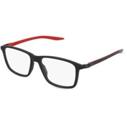 Kering Eyewear Spa Puma PU0419O Unisex-Brille inkl. Gläser Vollrand Quadratisch Acetat-Gestell 55/17/140, Schwarz