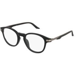 Kering Eyewear Spa Puma PU0412O Unisex-Brille inkl. Gläser Vollrand Quadratisch Acetat-Gestell 49/21/145, Schwarz