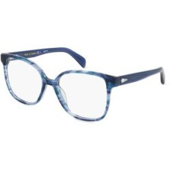 Safilo GmbH Rag & Bone RNB3053 Damen-Brille inkl. Gläser Vollrand Quadratisch Acetat-Gestell 54/17/140, Blau