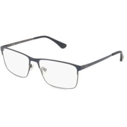 DE RIGO Vision D.A.CH. GmbH Police POIVPLD06 Herren-Brille inkl. Gläser Vollrand Quadratisch Metall-Gestell 56/15/145, Grau