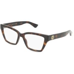 Kering Eyewear Spa Gucci GG1715O Unisex-Brille inkl. Gläser Vollrand Cat Eye Kunststoff-Gestell 53/17/140, Havanna