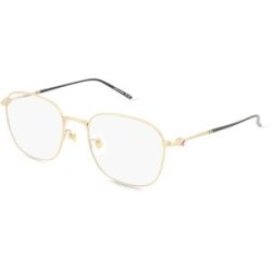 Kering Eyewear Spa Montblanc MB0415OA Unisex-Brille inkl. Gläser Vollrand Eckig Titan-Gestell 54/20/145, Gold