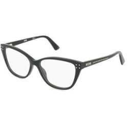 Safilo GmbH Moschino 583 Damen-Brille inkl. Gläser Vollrand Cat Eye Metall-Gestell 54/15/140, Schwarz