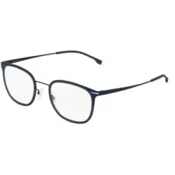 Safilo GmbH Boss 1427 Herren-Brille inkl. Gläser Vollrand Quadratisch Metall-Gestell 53/22/150, Blau