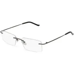 C&S CO. LTD. Fielmann ABC 057 CL Herren-Brille inkl. Gläser Randlos Quadratisch Titan-Gestell 53/19/140, Grau