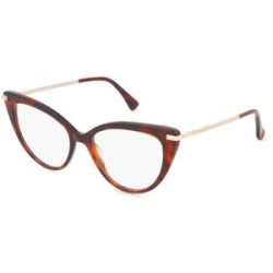 Marcolin Deutschland GmbH Max Mara MM5145 Unisex-Brille inkl. Gläser Vollrand Cat Eye Acetat-Gestell 52/17/135, Havanna