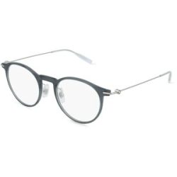 Kering Eyewear Spa Montblanc MB0099O Herren-Brille inkl. Gläser Vollrand Rund Kunststoff-Gestell 48/21/145, Grau