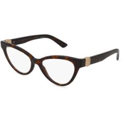 Luxottica Fashion Brillen Vertriebs GmbH Dolce&Gabbana 0DG3394 Damen-Brille inkl. Gläser Vollrand Cat Eye Acetat-Gestell 52/18/145, Havanna