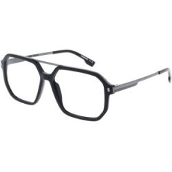 Safilo GmbH Dsquared2 D2 0123 Herren-Brille inkl. Gläser Vollrand Quadratisch Acetat-Gestell 56/14/145, Schwarz
