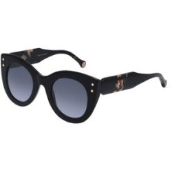 Safilo GmbH Carolina Herrera 0127/S Damen-Sonnenbrille Vollrand Rund Acetat-Gestell, Schwarz