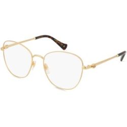 Kering Eyewear Spa Gucci GG1418O Unisex-Brille inkl. Gläser Vollrand Butterfly Metall-Gestell 55/18/145, Gold