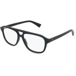 Kering Eyewear Spa Bottega Veneta BV1294O Herren-Brille inkl. Gläser Vollrand Pilot Acetat-Gestell 56/15/145, Schwarz