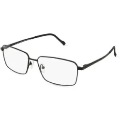 Stepper Eyewear LTD. Fielmann COMFORT 129 FLEX CL Herren-Brille inkl. Gläser Vollrand Quadratisch Titan-Gestell 59/16/145, Schwarz