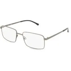 Matt Optical Co., LTD. Fielmann MO 002 CL ANDREAS Herren-Brille inkl. Gläser Vollrand Quadratisch Edelstahl-Gestell 55/19/145, Grau