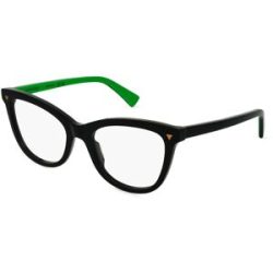 Kering Eyewear Spa Bottega Veneta BV1226O Unisex-Brille inkl. Gläser Vollrand Cat Eye Acetat-Gestell 54/19/145, Schwarz