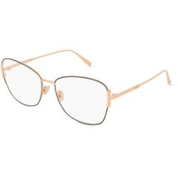 Marcolin Deutschland GmbH Tod's TO5271 Unisex-Brille inkl. Gläser Vollrand Cat Eye Metall-Gestell 56/16/140, Schwarz