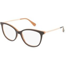 Marcolin Deutschland GmbH Max Mara MM5008 Unisex-Brille inkl. Gläser Vollrand Quadratisch Acetat-Gestell 52/16/140, Braun