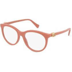 Kering Eyewear Spa Gucci GG1074O Unisex-Brille inkl. Gläser Vollrand Cat Eye Kunststoff-Gestell 53/18/145, Pink