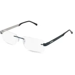 Stepper Eyewear LTD. Fielmann COMFORT 033 TR Herren-Brille inkl. Gläser Randlos Quadratisch Titan-Gestell 56/17/145, Blau
