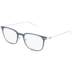 Kering Eyewear Spa Montblanc MB0100O Herren-Brille inkl. Gläser Vollrand Eckig Kunststoff-Gestell 52/21/150, Blau