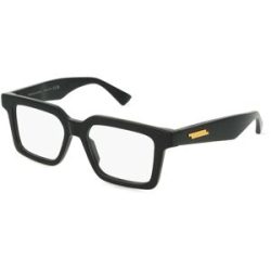 Kering Eyewear Spa Bottega Veneta BV1216O Unisex-Brille inkl. Gläser Vollrand Quadratisch Acetat-Gestell 51/17/145, Schwarz