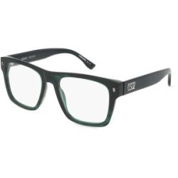 Safilo GmbH Dsquared2  D2 0037 Herren-Brille inkl. Gläser Vollrand Quadratisch Acetat-Gestell 53/18/145, Grün