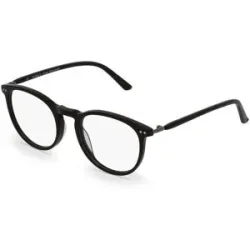 Eyestar Limited (China) Fielmann MI 008 CL Unisex-Brille inkl. Gläser Vollrand Panto Acetat-Gestell 50/20/135, Schwarz