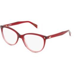 Safilo GmbH Levi?s LV 5068 Damen-Brille inkl. Gläser Vollrand Cat Eye Acetat-Gestell 52/16/140, Rot